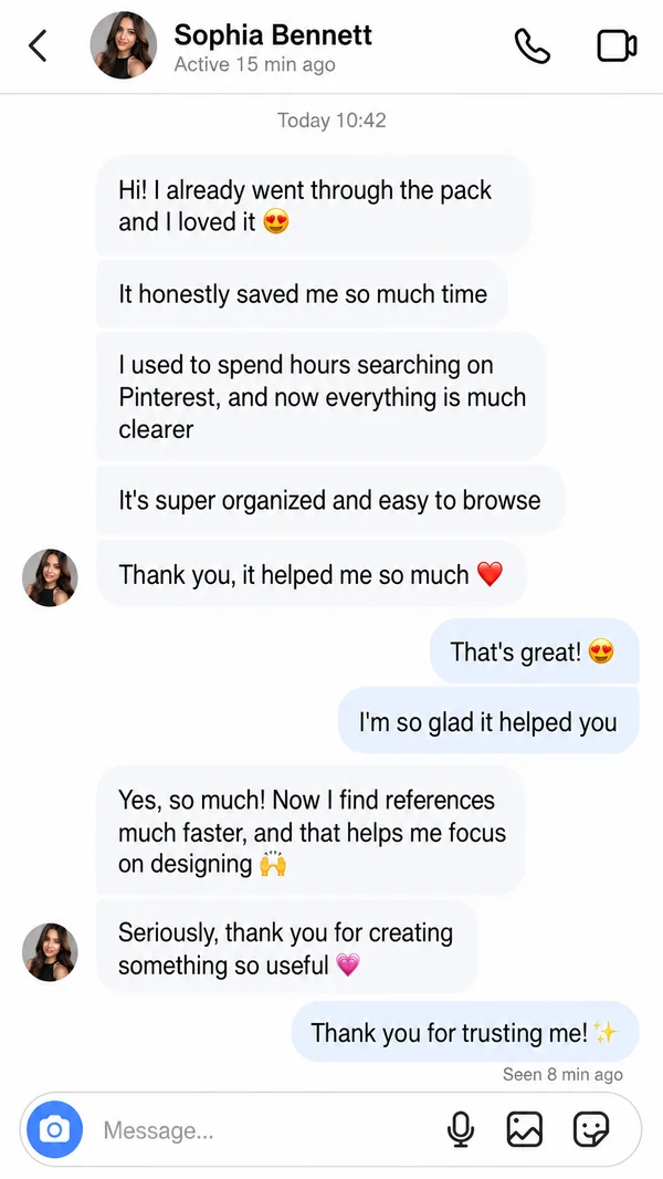 Sophia's feedback about finding design references